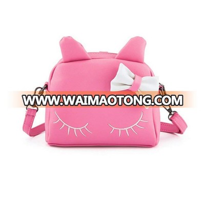 Pinky Family Cute Cat Ear Kids mini Handbags children backpack Candy Color Crossbody Bags PU Leather Shoulder cosmetic Bags