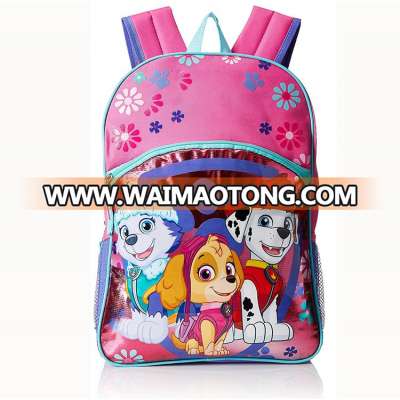 Little Girls Pup Power! 16" Backpack Pink kids custom backpack dog kids character bag